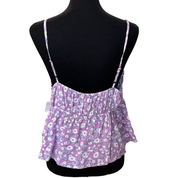 New ~ ABOUND - NORDSTROM ~ 100% Viscose Wind Daisy Purple Swing Camisole Medium - Picture 3 of 4